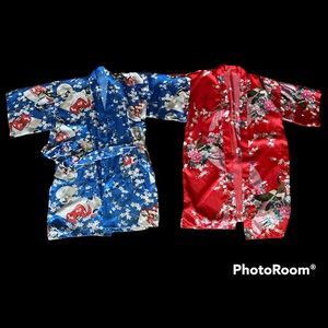 Japanese silky kimono geisha print crane bird one size robe